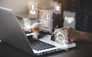 Job search and recruitment process with professional candidate screening